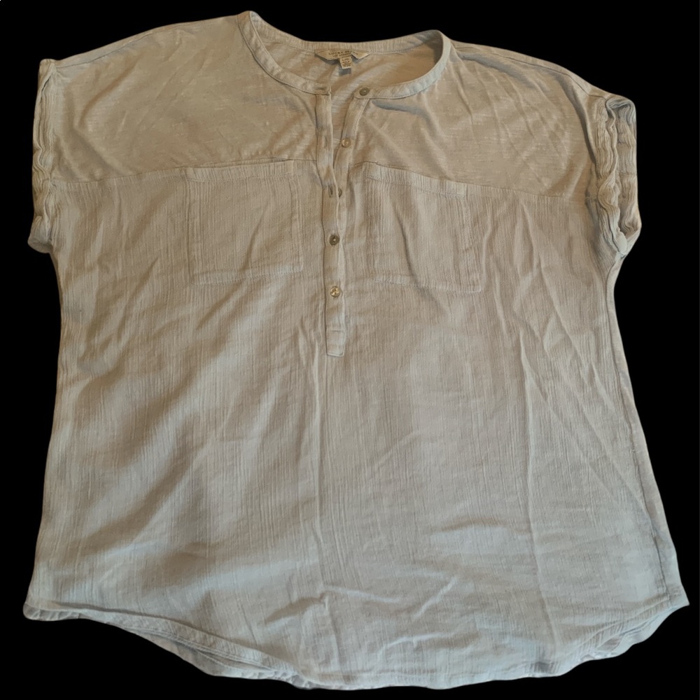 Pale blue linen pocket shirt lucky brand